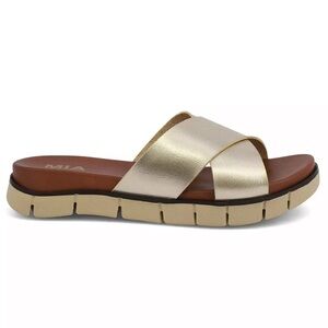 Women's MIA Elissa Slide Sandals Shoes Soft Gold Size 7.5